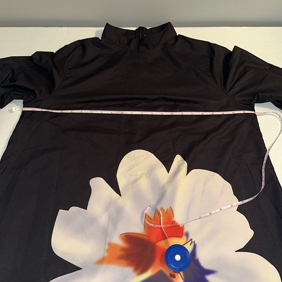 ð€ðŒUNIQUE FLOWER PLUS SIZE DRESS! SWEET BELL SLEEVES! ROOMY!size 1XL NWOT - Picture 8 of 11